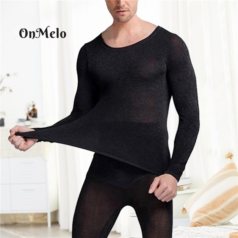 OnMelo Thermal Underwear Men Warm Intimates Slim Body Seamless Autumn Winter High Elasticity Thermal Underwear Set Men Clothing
