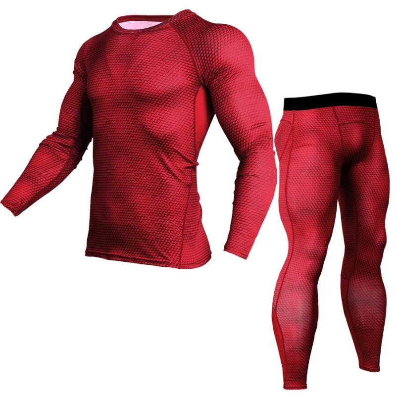 Tights T Shirt Men's Compression Sportswear Suit Snake Print Basketball Running Training Fitness Clothes Men's Long-sleeved