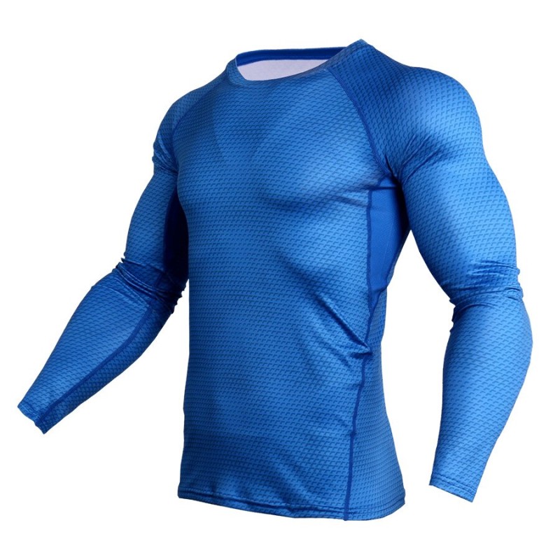 Tights T Shirt Men's Compression Sportswear Suit Snake Print Basketball Running Training Fitness Clothes Men's Long-sleeved