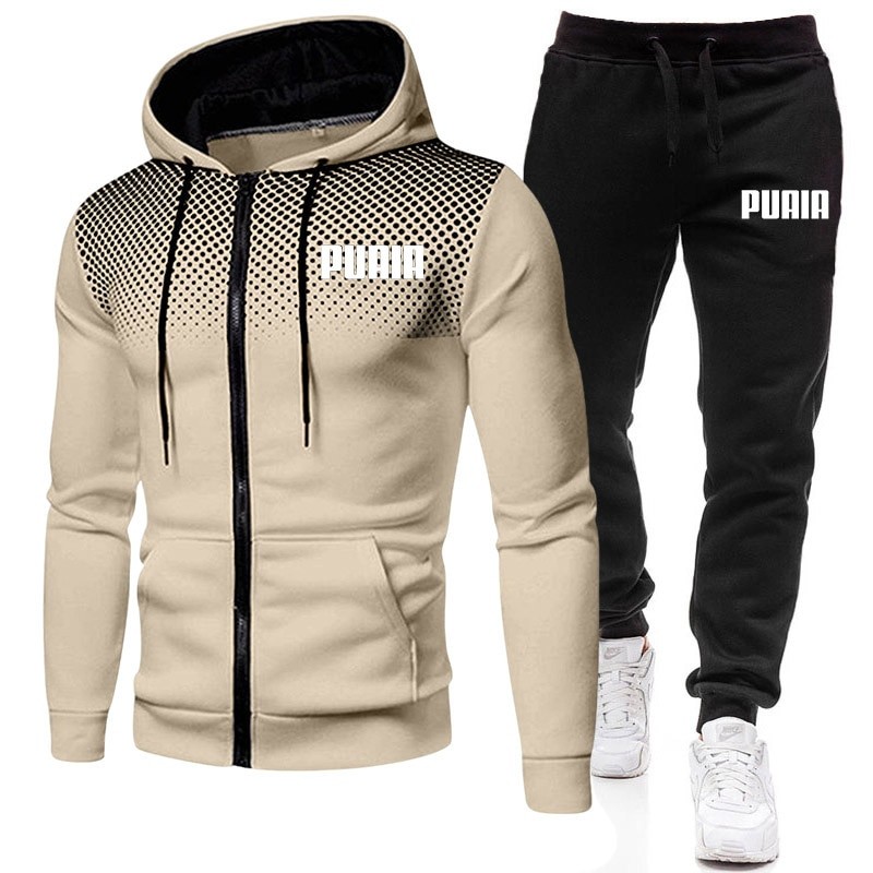 2023 New Winter Men's Clothing Men Sets Printing Hoodie Set Fleece Zipper Sweatshirt Casual Sport Sweatpants Mens Tracksuits