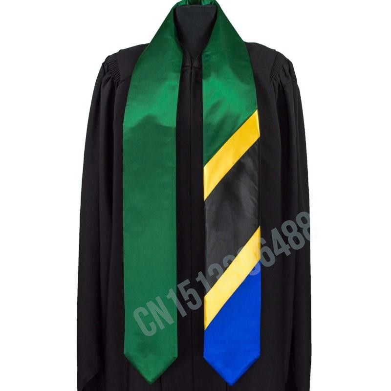 Tanzania Flag Scarf Top Print Graduation Sash Stole International Study Abroad Adult Unisex Party Accessory