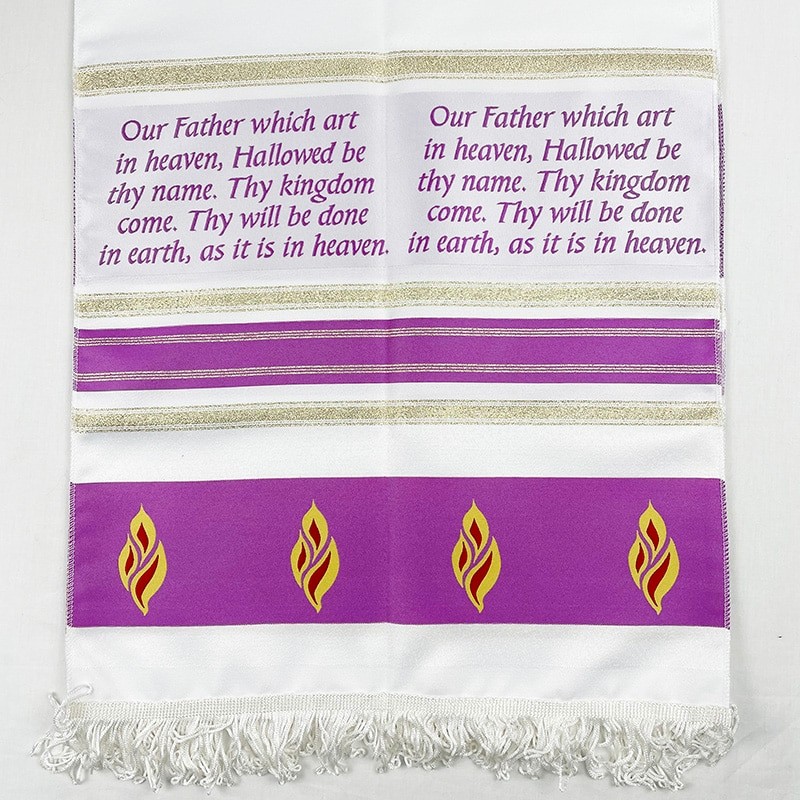Lord Prayer Head Holy Spirit Tongues of fire Prayer Scarf 160x38cm (63 x 15 Inches)