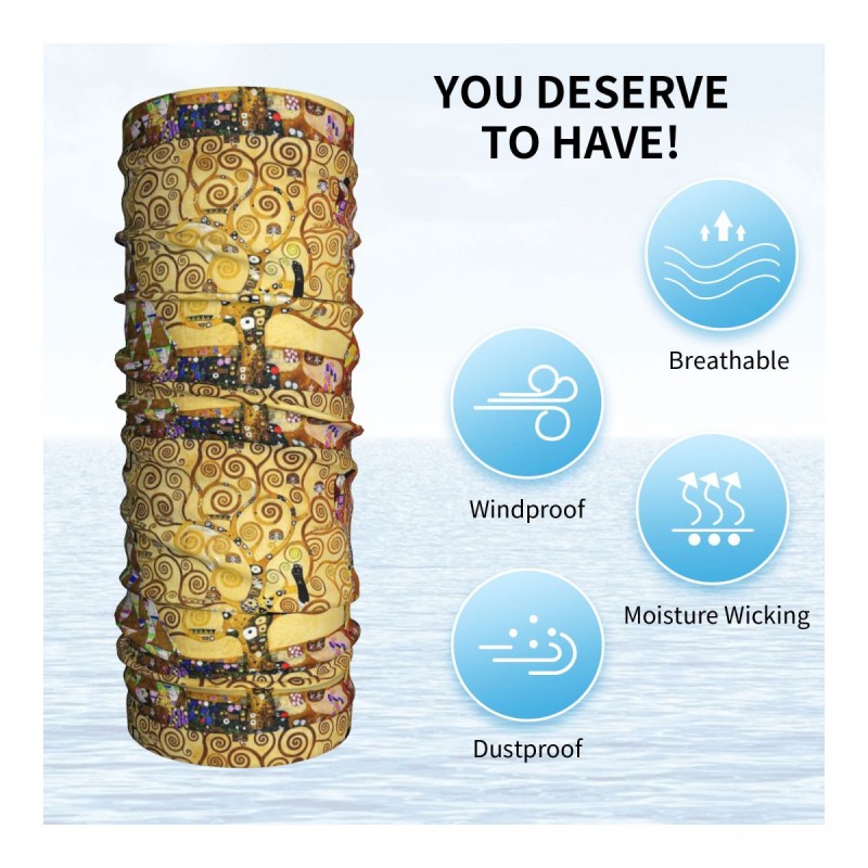 Tree Of Life Stoclet Frieze Gustav Klimt Bandana Neck Cover Printed Mask Scarf Warm Cycling Scarf Cycling Adult All Season