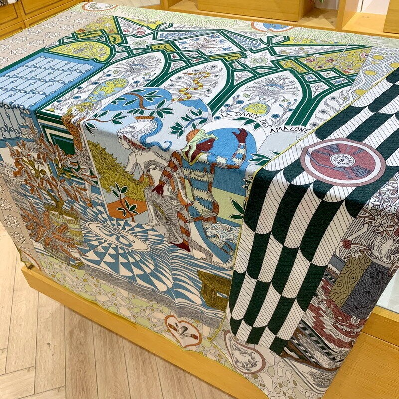 Luxury 70% Cashmere 30% Silk Scarf Unisex Man Women Fashion Double-sided Aztec Human Animal Shawl Stole Kerchief 135*135cm