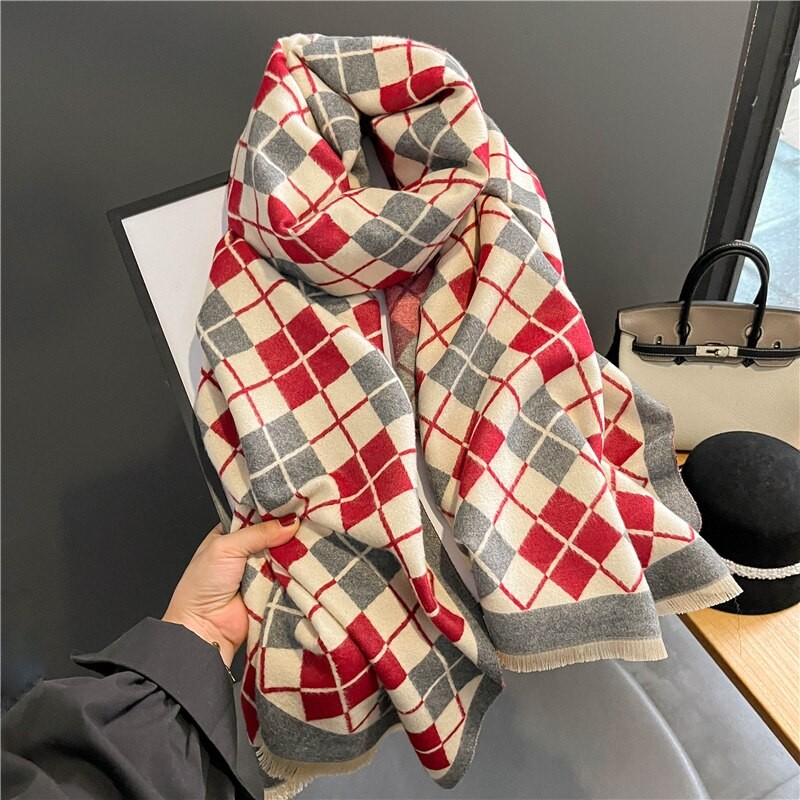 Warm Cashmer Poncho Women Scarf Luxury Horse Print Pashmina Winter Shawl Warps Bufanda Elegant Thick Casual Blanket Echarpe 2022