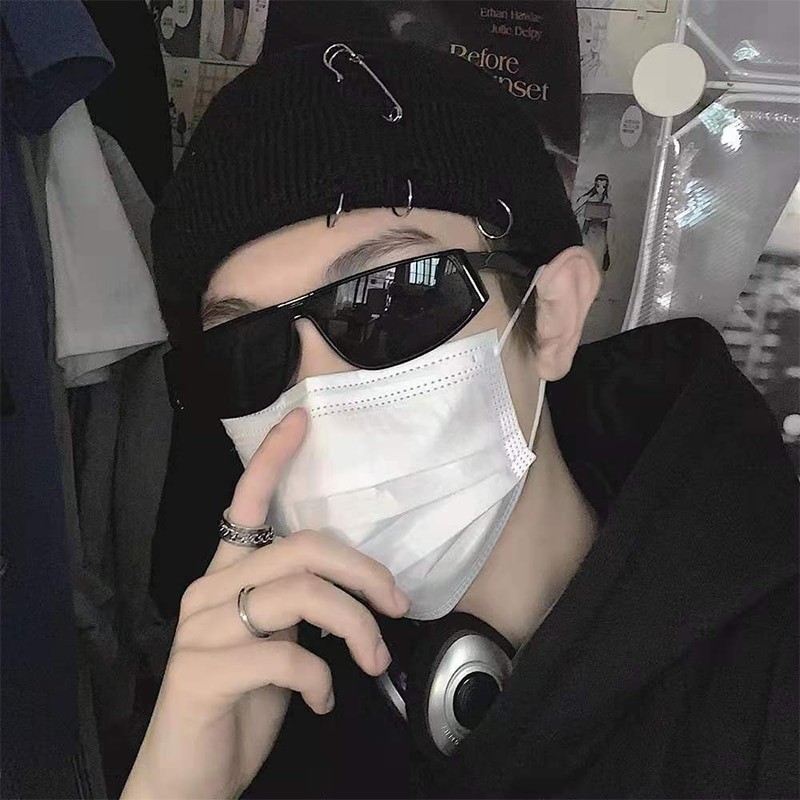 Winter Harajuku y2k Beanies Knitted Hat Women Fashion Warm Thick Gorro Men Hip Hop Pin Hole Skullcap Short Hat Unisex Basic Cap