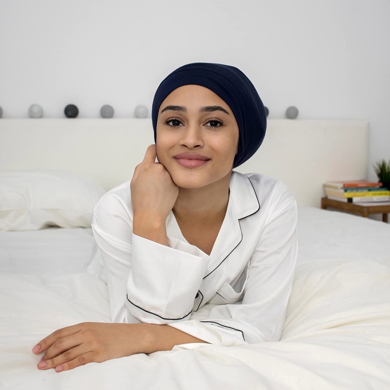 2022 New Satin Bonnet Fashion Lined Sleeping Beanie Hat Bamboo Headwear Frizzy Natural Hair Nurse Cap for Women and Men