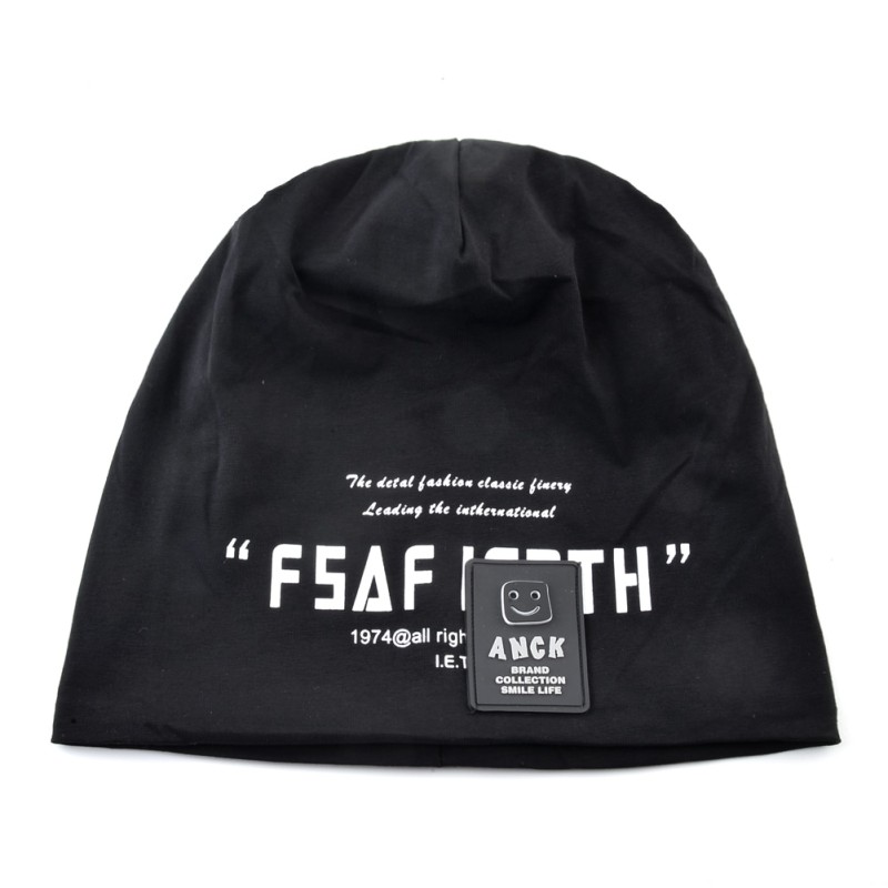 Men's Beanie Hats Autumn Outdoor Thin Casual Skullies Beanies Printing Letters Streetwear Hip Hop Bonnet Gorras Men Spring Hat