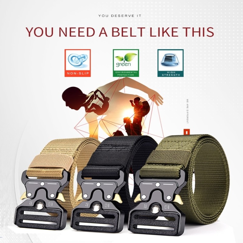Mountaineering Outdoor Multi-functional Tactical Cobra Buckle Nylon Canvas Woven Universal Belt