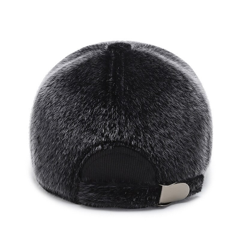 Middle-aged and elderly mink fur thickened baseball cap men's hat winter warmth old man father ear protection winter cap