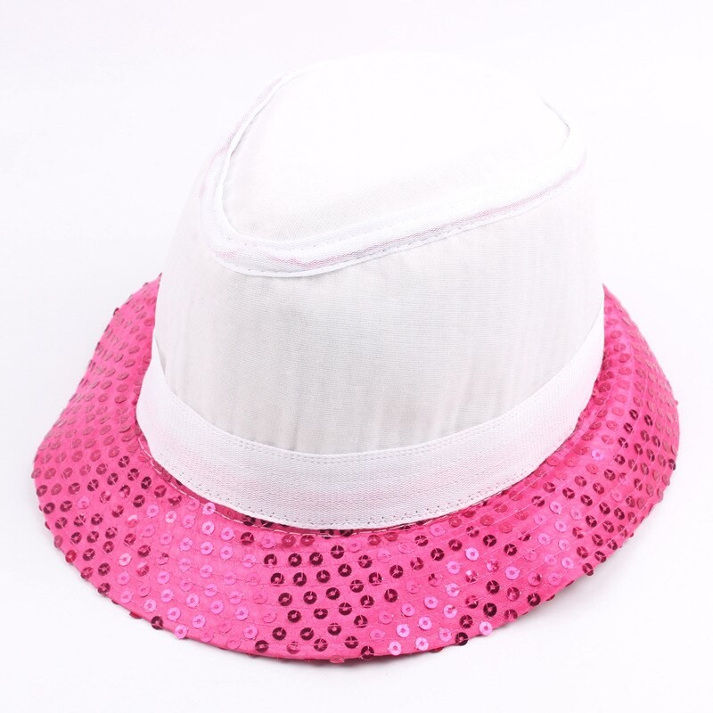 Fashion Glitter Sequins Unisex Fedora Hat Men Women Dance Jazz Performance Party Hip Hop Cap Birthday Wedding Decor