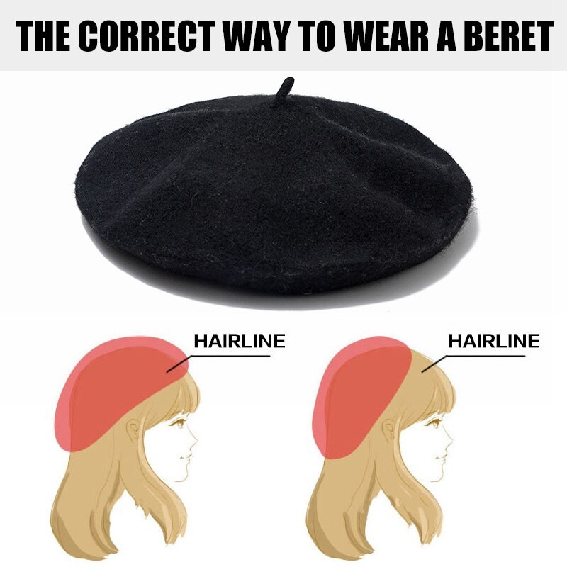 Women Wool Berets French Artist Style Warm Winter Beanie Hat Retro Plain Beret Solid Color Elegant Lady All Matched Autumn Caps