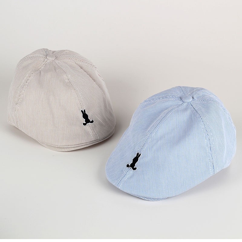 Free Shipping Solid Color Children Berets Stripe Cotton Thin Fashion Simple Kids Hats &amp; Caps Berretto Baby Caps for Boys Girls