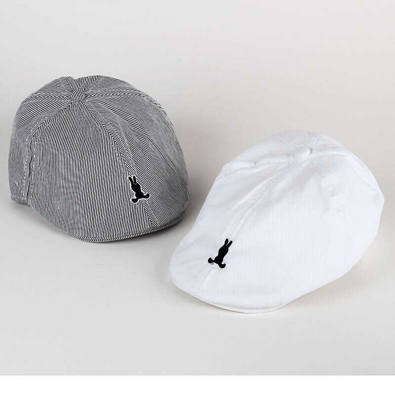 Free Shipping Solid Color Children Berets Stripe Cotton Thin Fashion Simple Kids Hats &amp; Caps Berretto Baby Caps for Boys Girls