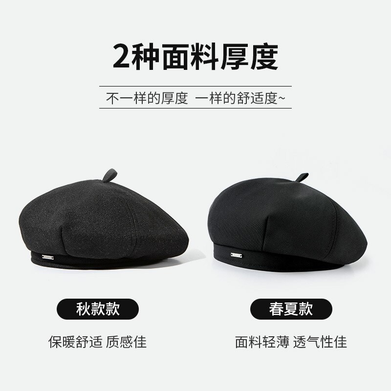 2023 Beret Painter Cap Girls Show Face Small Octagonal Hat Big Head Circumference
