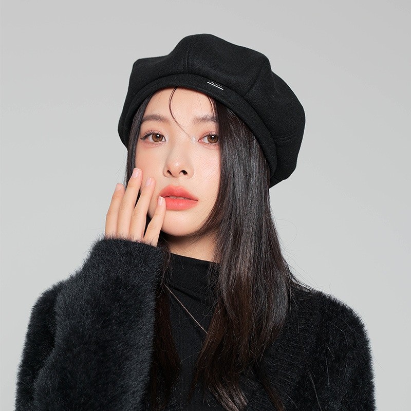 2023 Beret Painter Cap Girls Show Face Small Octagonal Hat Big Head Circumference