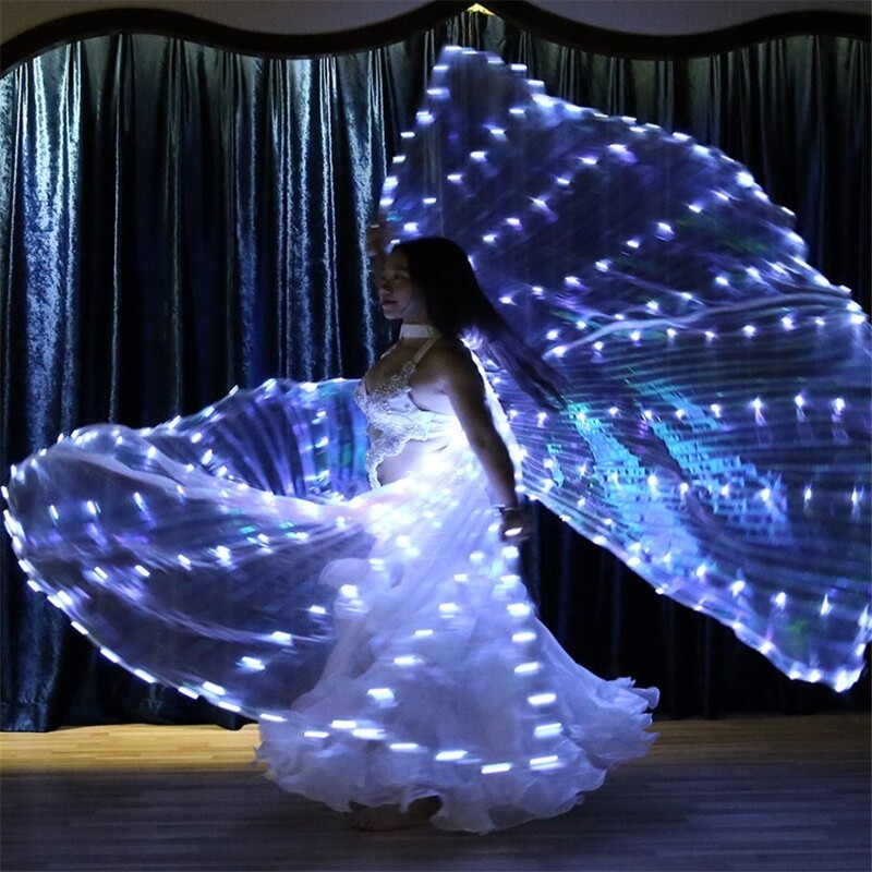 Belly Dance Isis Wings Led Isis Ã‚Â Wings Women Belly Dance Props 360 Degrees LED Shining Wings Girls Dance Wings with Sticks