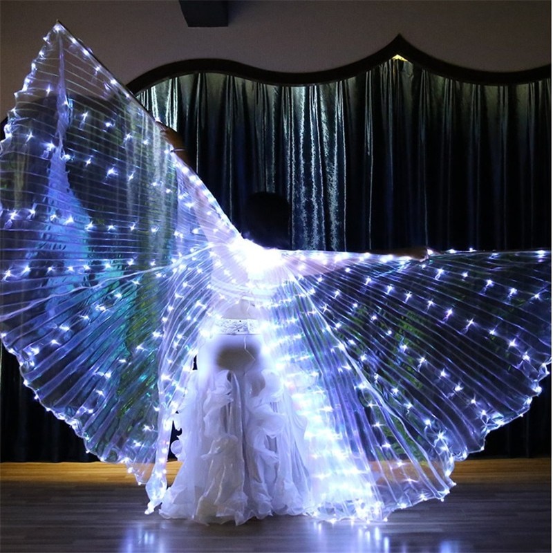 Belly Dance Isis Wings Led Isis Ã‚Â Wings Women Belly Dance Props 360 Degrees LED Shining Wings Girls Dance Wings with Sticks