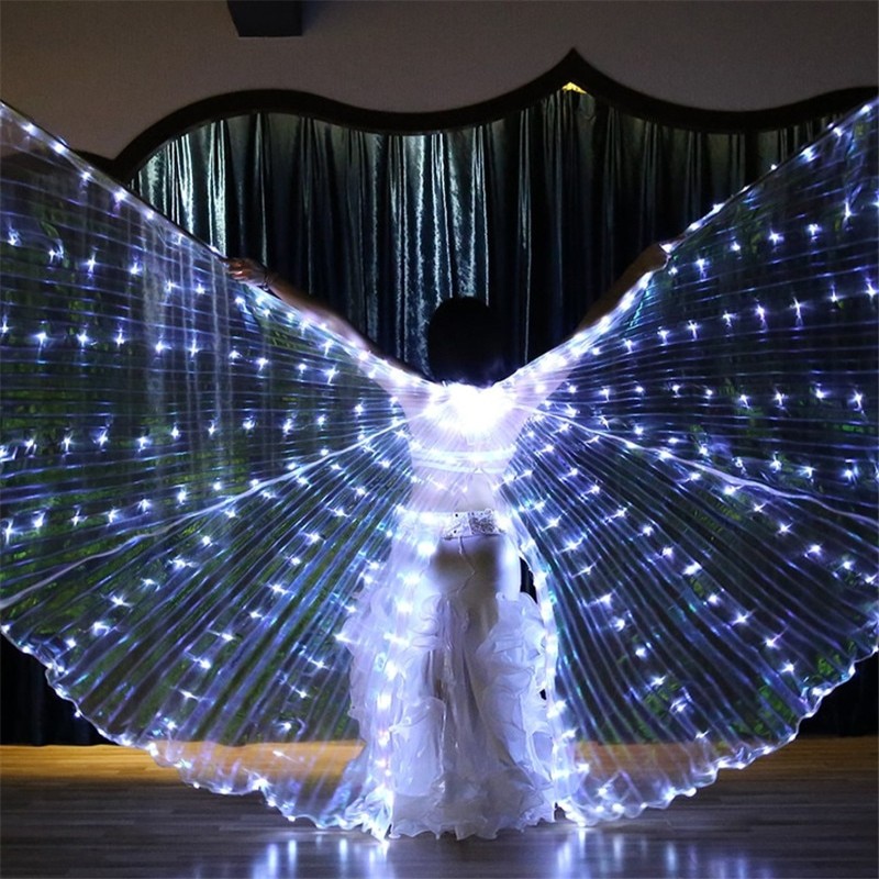 Belly Dance Isis Wings Led Isis Ã‚Â Wings Women Belly Dance Props 360 Degrees LED Shining Wings Girls Dance Wings with Sticks