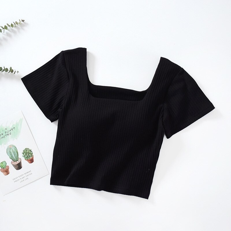 New Fashion Soft Breathable Ballet Dance Body Dance Top Short-sleeved Square-neck Dancing Dress Ballet Modern Crop Top