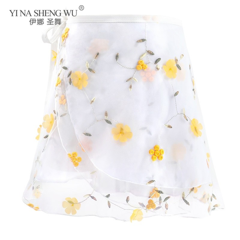 Adult Dance Tulle Skirt for Women Ballet Dance Skirt Tutu Skirt Embroidered Short Skirt Tutu Summer Dance Practice Lacing Skirt
