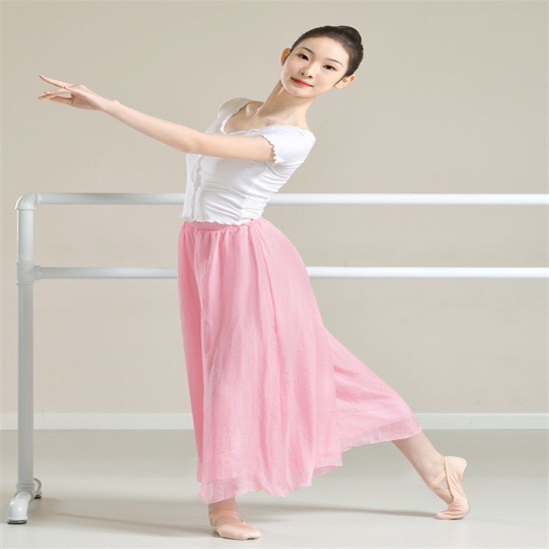 New Arrival Fashion Women  Elastic Dance Base Shirts Gauzy Elastic Waist Pants Suits Ballet Training Wear