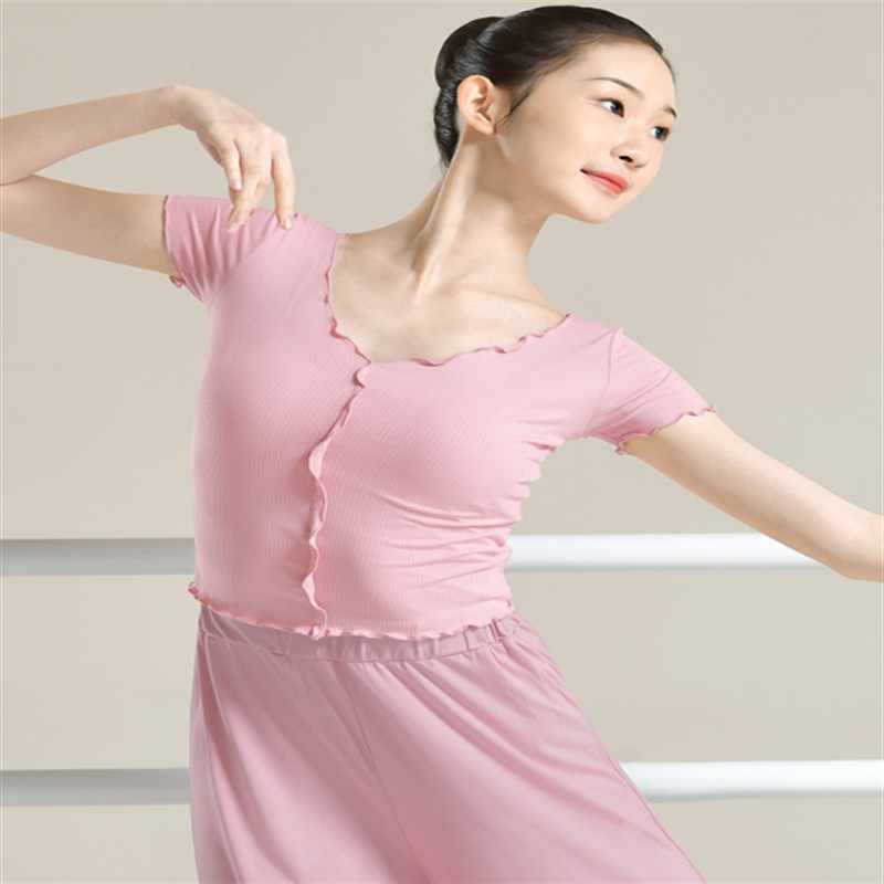New Arrival Fashion Women  Elastic Dance Base Shirts Gauzy Elastic Waist Pants Suits Ballet Training Wear