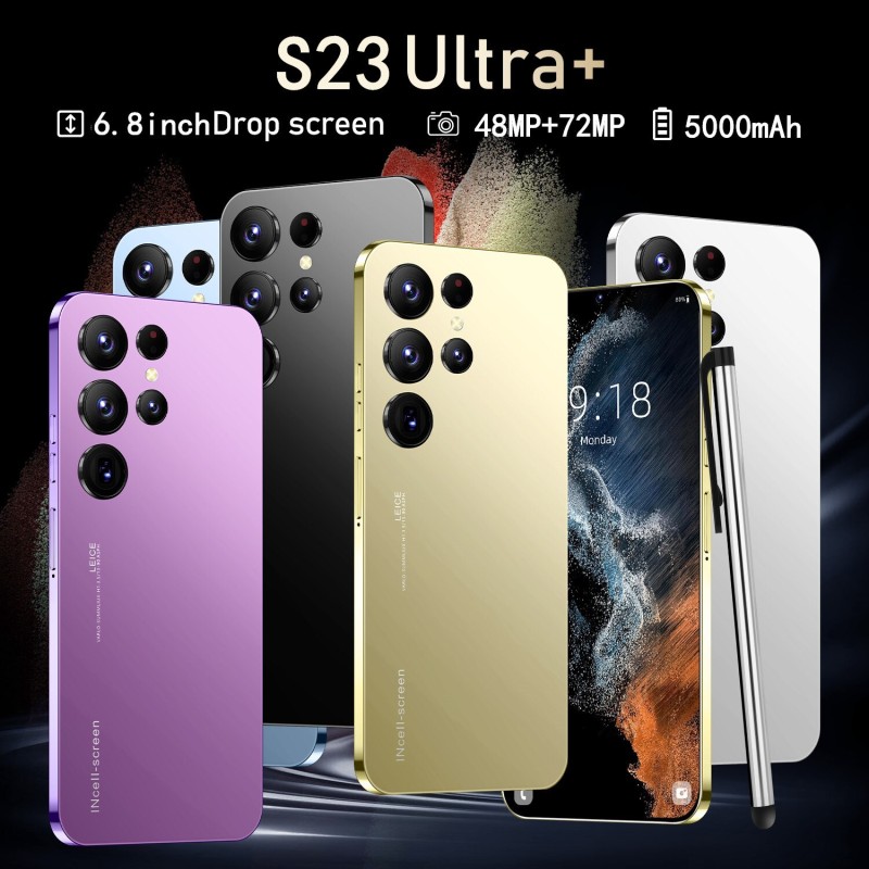 Global Version Smartphone S23 Ultra+ 5G 6.8Inch 16GB+1TB S22 Mobile Phone Fingerprint Face HD Camera Smart Cellphone Unlocked