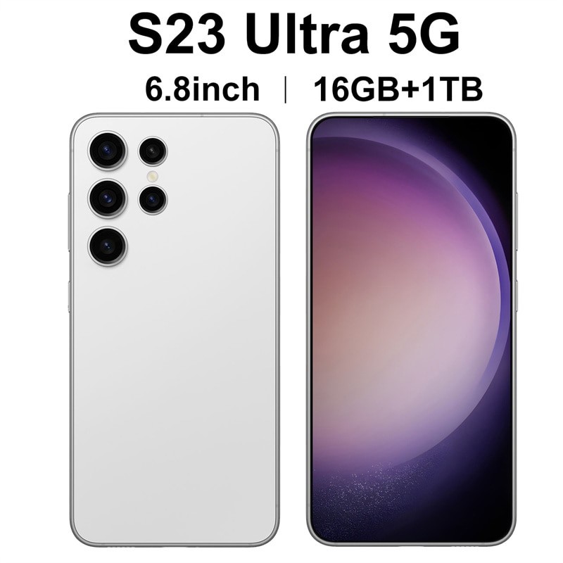 2023 New S23 Ultra 5G Smartphone Android Sanpdragon 8 Gen 1 Cellphones Unlocked 6000mAh 16GB+1TB Global Version Mobile Phones