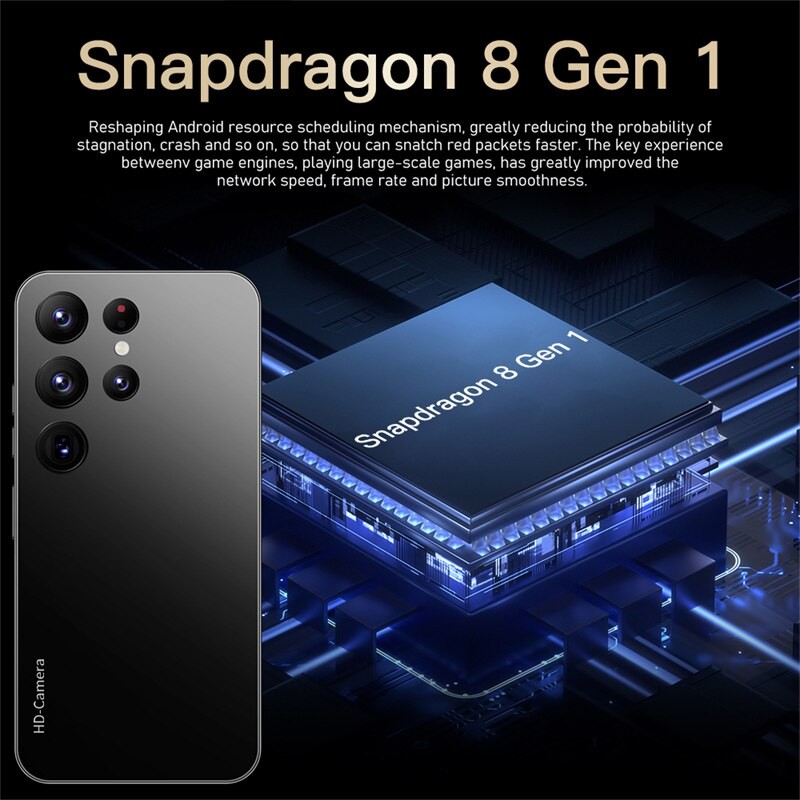 2023 New S23 Ultra 5G Smartphone Android Sanpdragon 8 Gen 1 Cellphones Unlocked 6000mAh 16GB+1TB Global Version Mobile Phones