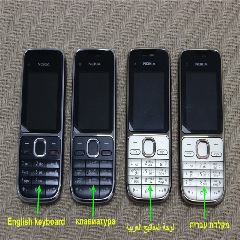 Original Unlocked Nokia C2-01 1020mAh 3.15MP 3G Support Russian Keyboard &amp; Arabic Keyboard &amp; Hebrew Keyboard Used Cellphone