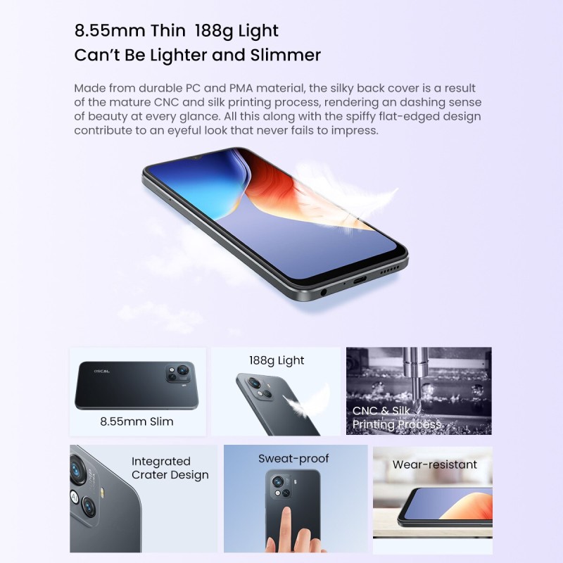 8GB+128GB Blackview Oscal C80 Smartphone Android 12 Octa Core Fast Charging Phone 50MP Camera 5180mAh Cell phone Global Version