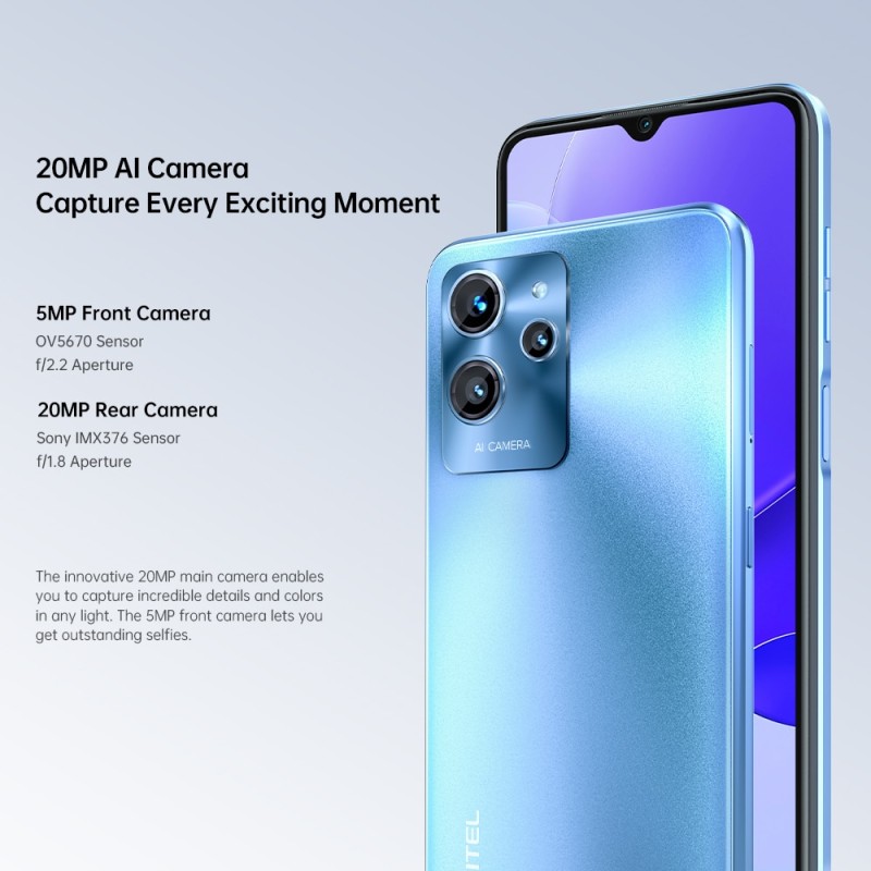 OUKITEL C32 Smartphone 8GB 128GB 20MP Camera Cellphone 5150mAh 6.517 Inch Display Octa Core Android 12 GPS Mobile Phone