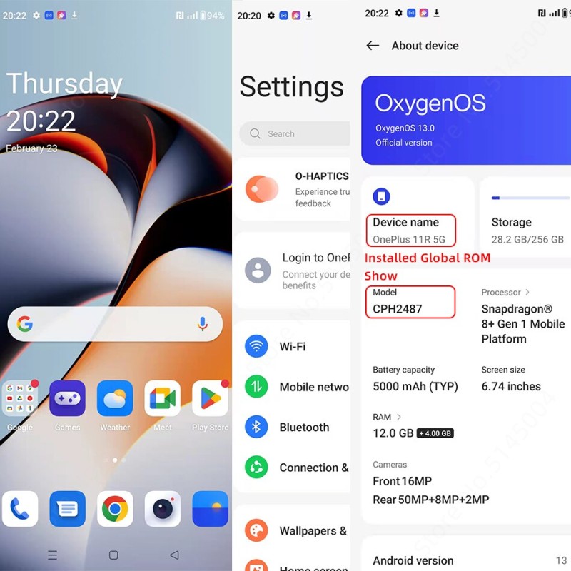 Global ROM Oneplus ACE 2 5G Smartphone 12GB 256GB Snapdragon 8 Gen 1 Mobile Phone 6.74'' AMOLED Screen 50MP Triple Camera 