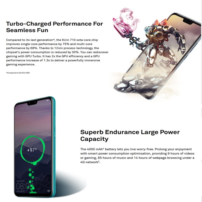 HuaWei Y9 2019 Enjoy 9 Plus Global Rom MobilePhone Octa Core Kirin 710 4000mAh 6.5" 16MP Front and Rear Dual Cameras Android 8.1