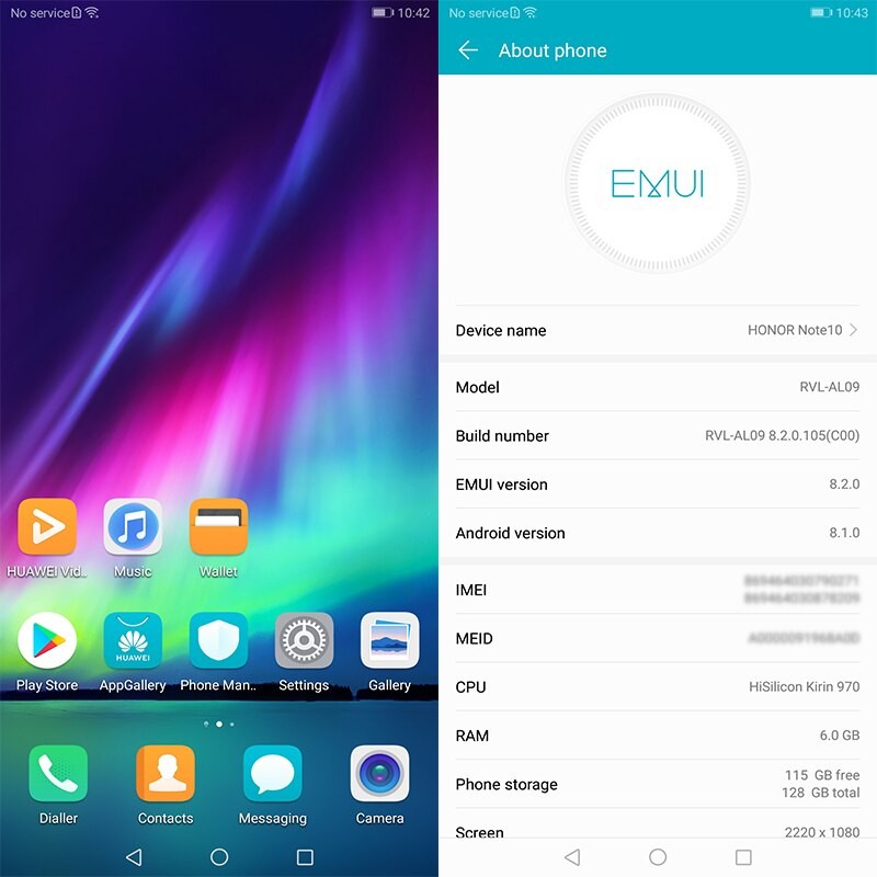 Stock New Honor Note 10 Mobile PhoneKirin 970 Octa core 6.9" 2220X1080 6GB RAM 128GB ROM 24.0MP NFC Fingerprint 5000mAh