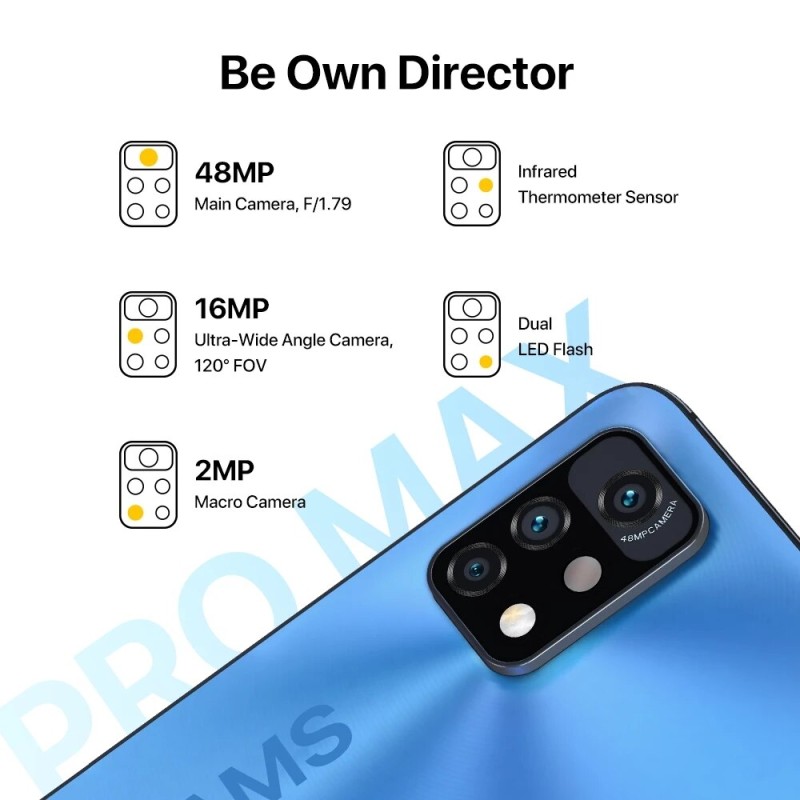 UMIDIGI A11 Pro Max 4GB 8GB 128GB 6.8'' Android 11 Helio G80 48MP AI Triple Camera Support 4G OTG Octa Core Smartphone