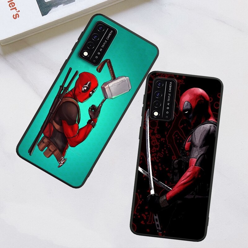 Cool Marvel Deadpool For T-Mobile REVVL V+ 5G 4 REVVL V Plus 5G 4+ Black Phone Case Shockproof Soft TPU Silicone Cover