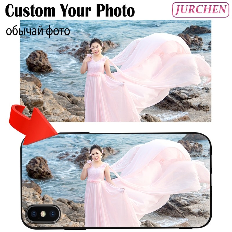 JURCHEN Custom Phone Case For Apple iPhone 14 13 12 Mini 11 Pro SE 2020 8 7 6 5 6S Plus X XR XS Max Customized Photo Name Cover