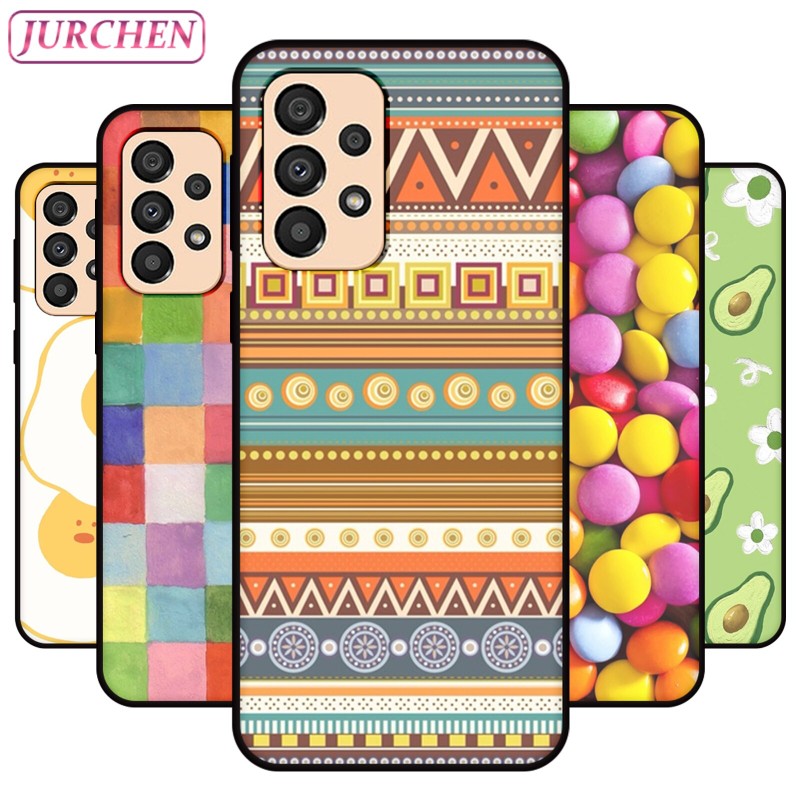 JURCHEN Silicone Phone Case For Samsung Galaxy A33 Cute Cartoon Cat Dog Wolf Printing Cover For Samsung A33 5G SM-A336M SM-A336E
