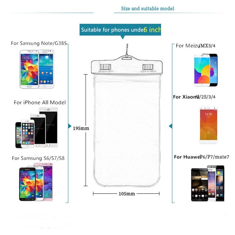 3.5 -6 inch Pouch Universal Waterproof Cell Phones Useful Dropping Drop Shipping Convenient To Use Lightweight Portable Bags
