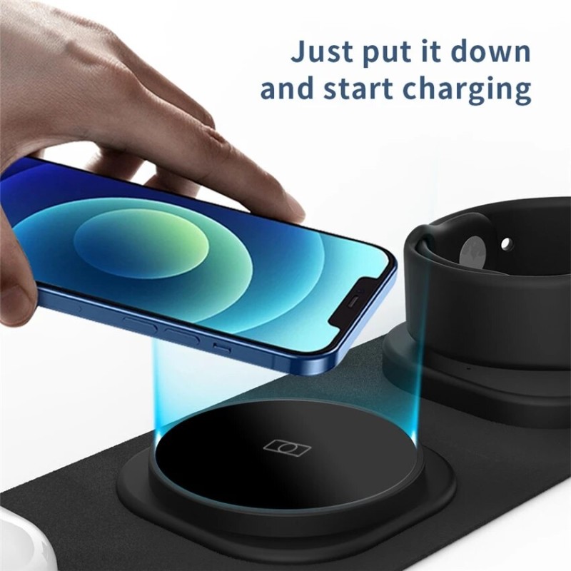 30W 3 In 1 Magnetic Wireless Charger Pad For iPhone 14 13 12 11 Apple Watch 8 7 6 Airpods Foldable Qi Fast Charging Dock Station