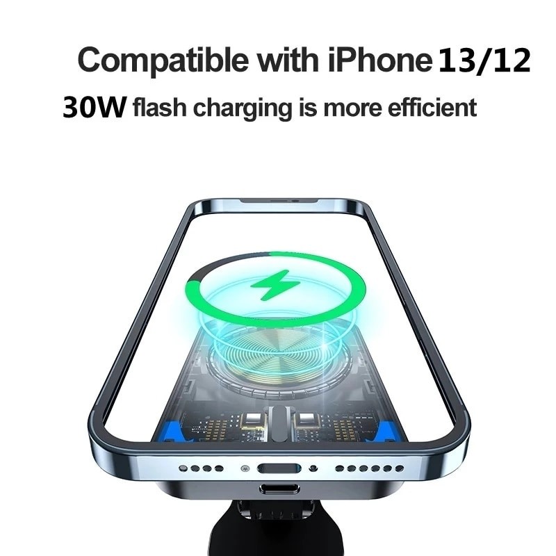 30W Magnetic Wireless Charger Car Air Vent Stand Phone Holder QI Fast Charging Station For iPhone 12 13 14 Pro Max Mini Macsafe