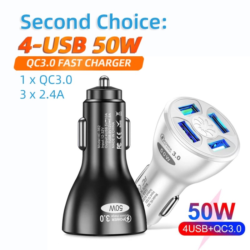 AIXXCO 3 Ports USB Car Charger 12V Quick Charge 3.0 Fast Car Cigarette Lighter For Samsung Huawei Xiaomi iphone Charger QC 3.0