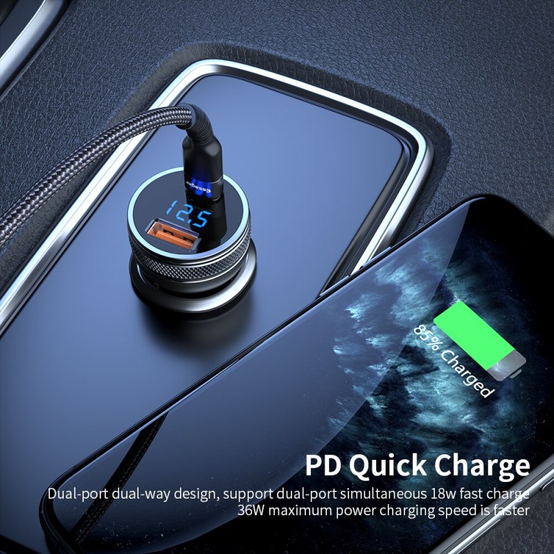 Essager Mini USB Car Charger Quick Charge 3.0 Fast Charging Charger For iPhone Xiaomi Auto Type C QC PD 3.0 Mobile Phone Charger