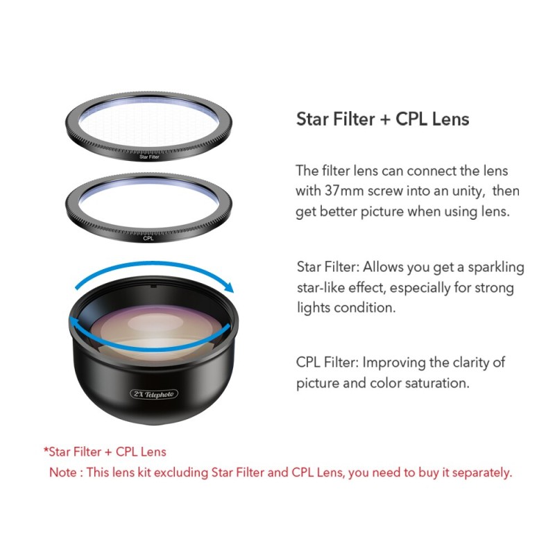 APEXEL HD 2X telescope lens 4K telephoto zoom phone camera lens CPL star filter for huawei Samsung all smartphone drop-shipping