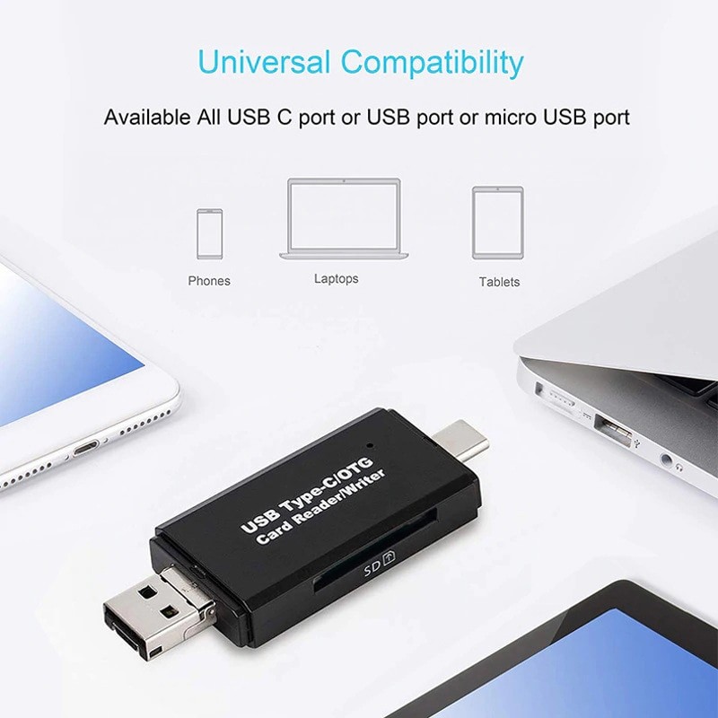 Computer Android Mobile Phone Dual-Use Type-c Multifunctional All-In-One OTG Card Reader Mini TF Camera SD Card