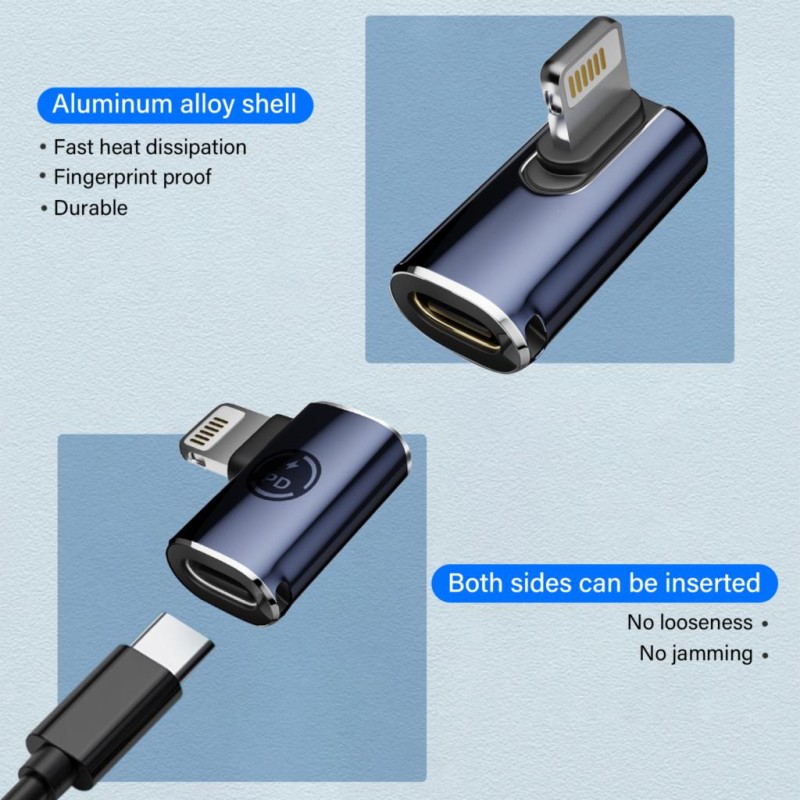 PD 27W Fast Charging OTG USB C to Lightning Adapter for iPhone 14 13 12 11 Pro Max USB C Cable Converter Data Sync Connector