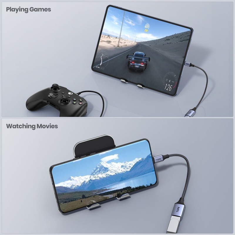 TOPK A10 USB C to USB A dapter OTG Cable Type C Male to USB 3.0 2.0 Female Cable Adapter for MacBook Pro Samsung Type-C Adapter