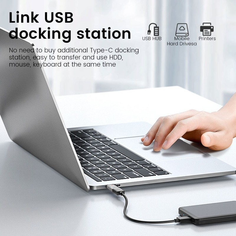 10A 240W MAX OTG Adapter Type-C to USB 3.0 Card Reader with Light For Macbook Xiaomi Samsung S20 POCO USB-C OTG Female Converter